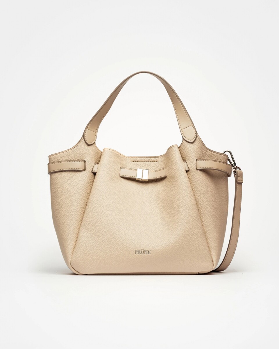 Cartera de mano Marble en efecto cuero graneado - Vison 