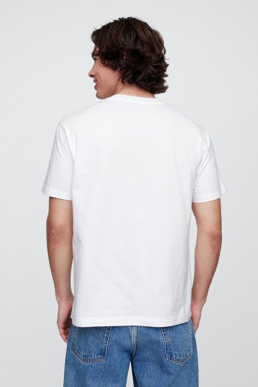 Remera Logo Gap Manga Corta Hombre White000