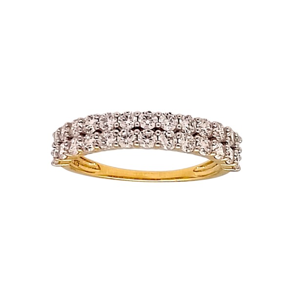 Anillo Medio Sin fin doble-Oro bajo-Piedra Zirconia-AN824 conpiedra