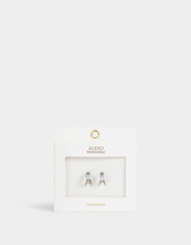 Aros Argollas Premium Silver Argollas De Acero Quirurgico - Plateado