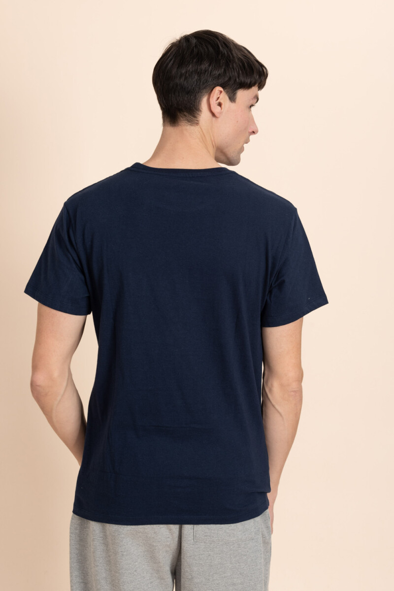 Camiseta con cuello redondo Azul Marino