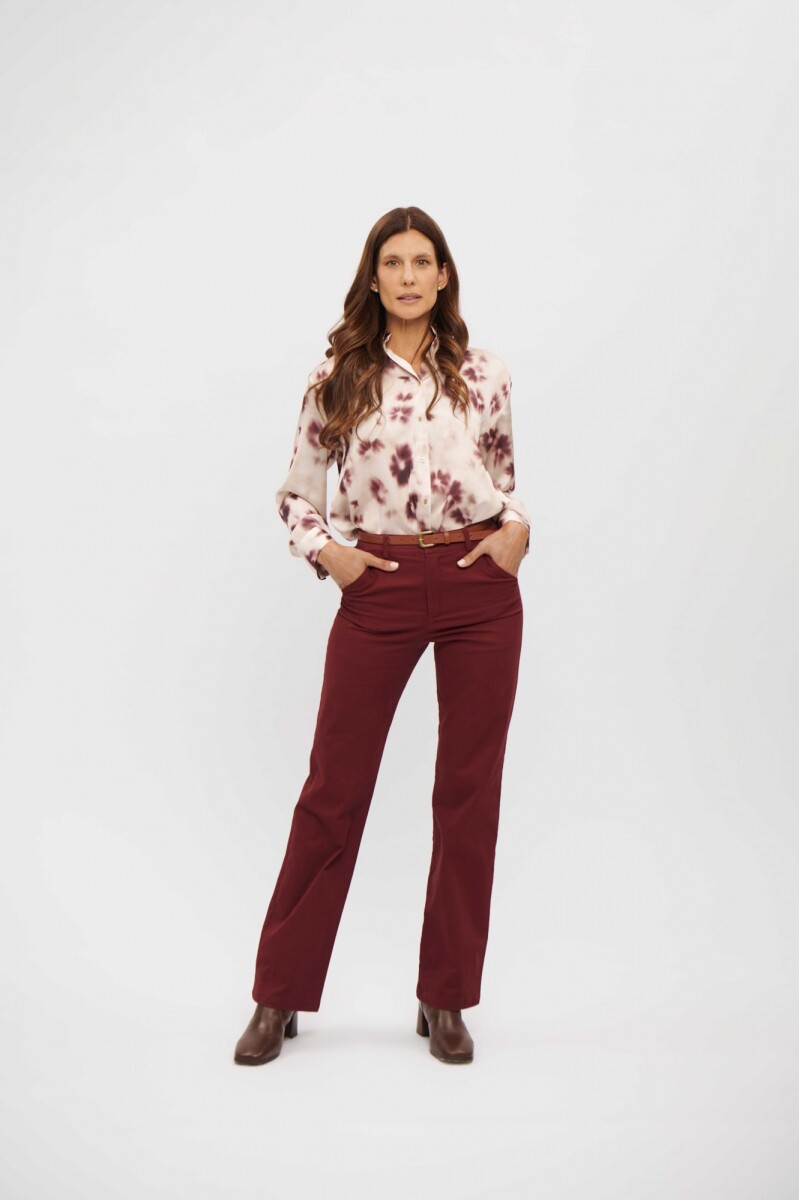 CAMISA AMELIE - ESTAMPADO BORDO 