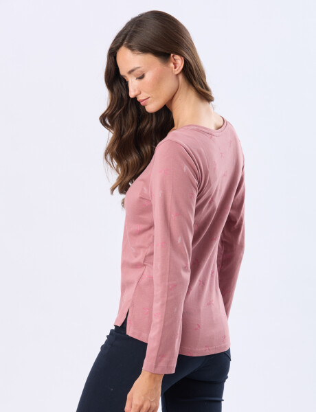 REMERA ESTAMPADA DE ALGODÓN Rosado