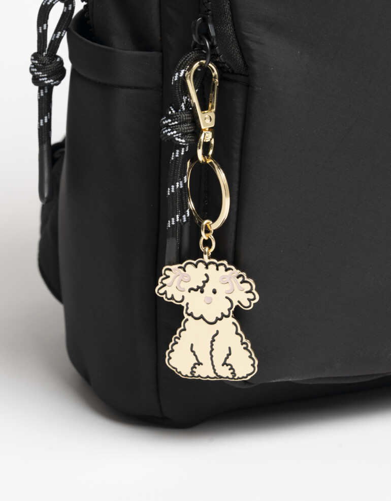 Llavero Metal Llavero Y Bag Charm De Perrito Caniche - Combinacion Bicolor