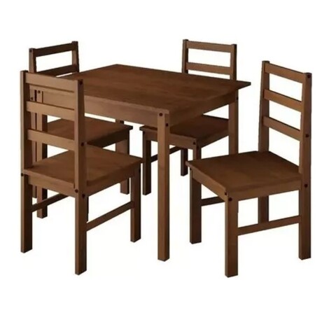 Juego De Comedor 4 Sillas De Madera - La Tentación Color Cera Juego De Comedor 4 Sillas De Madera - La Tentación Color Cera