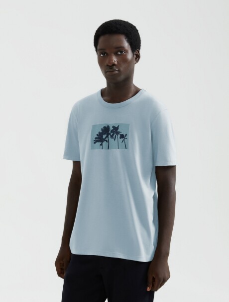 CAMISETAS MANGA CORTA CON ESTAMPA CELESTE
