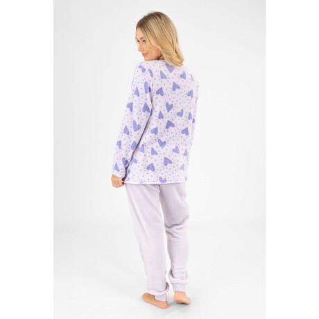 Pijama fluffy heart Lila
