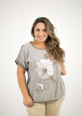 Blusa de algodón y lino Visón