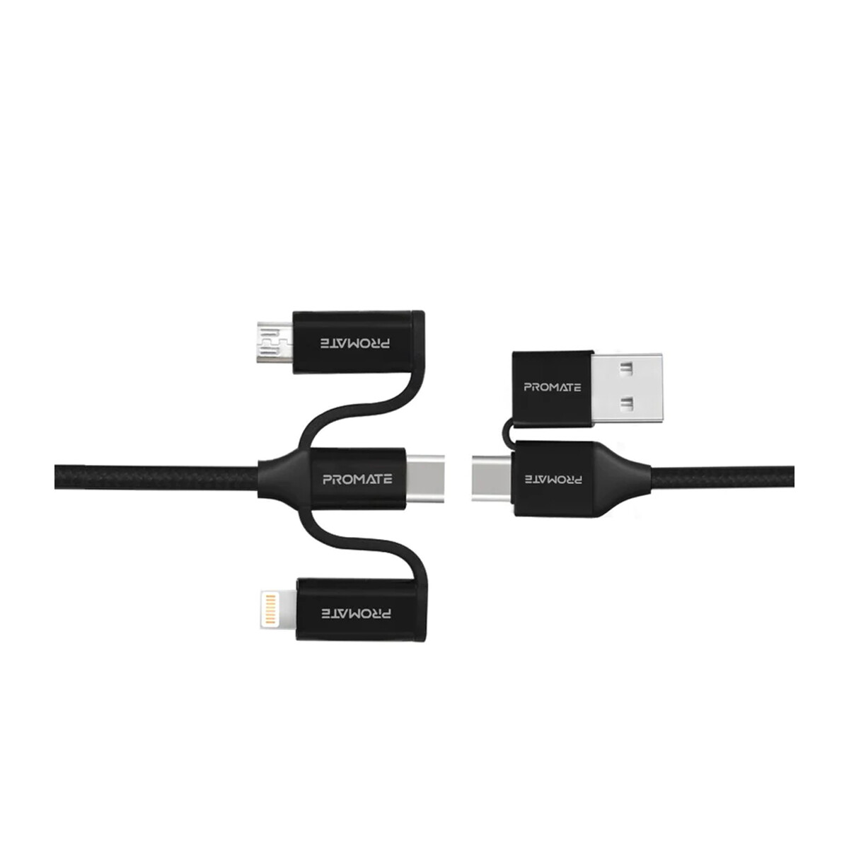 Cable 6 En 1 Promate Micro Usb C Light 1.2 Metros - CABLE PROMATE PENTAPOWER NEGRO 