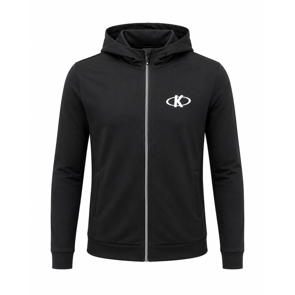 Campera con Capucha y Cierre Afelpada Knex - NEGRO 