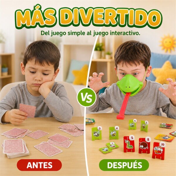 Juego Lengua de Rana X2 Captura Insectos con Cartas Verde