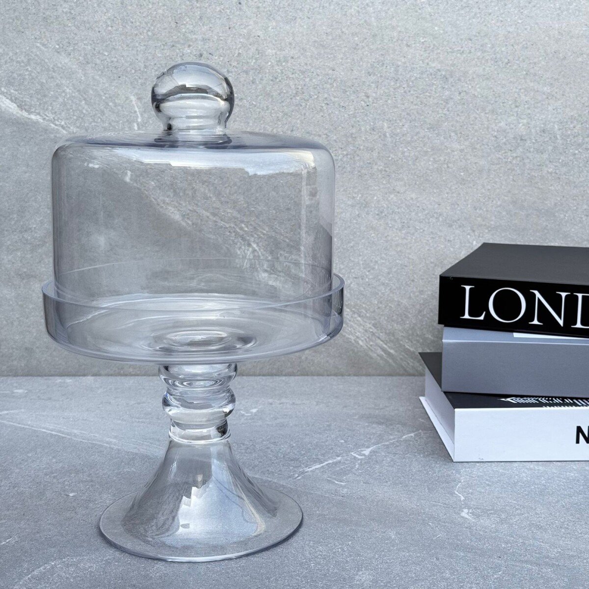 Plato De Torta De Vidrio Con Base 17cm x 34cm 