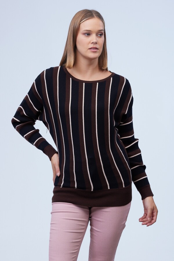 Buzo Dolman Colorblock MARRON/MULTI