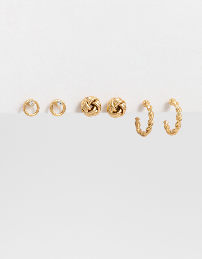 Aros Sets Bañada en Oro Set De Aros Bañados En Oro - Dorado