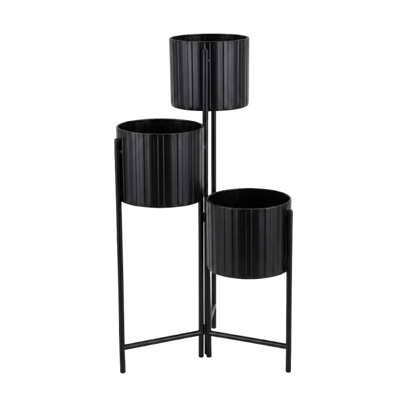 MACETERO METAL NEGRO TRIPLE Unica