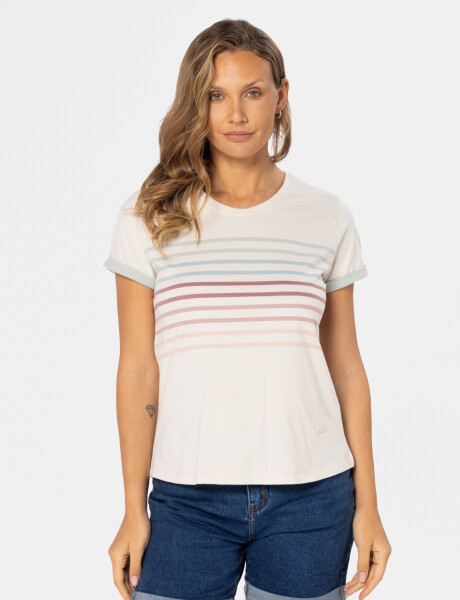 REMERA RAYADA Beige
