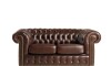Sillón 100% Cuero - 2 Cuerpos - Chesterfield Caramelo