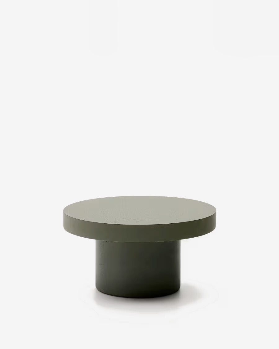 Mesa de centro Aiguablava de cemento verde Ø 90 cm