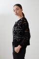 Chaqueta tejida crochet negro