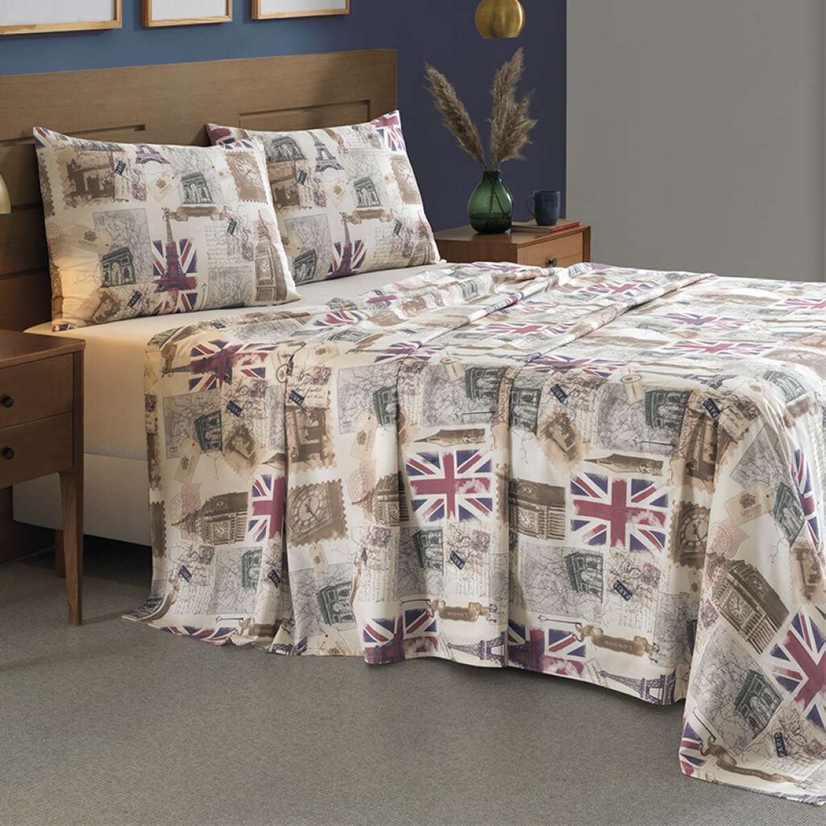 Juego Sábanas 2 Plazas Dohler 150 Hilos 100% Algodón - Inglaterra 