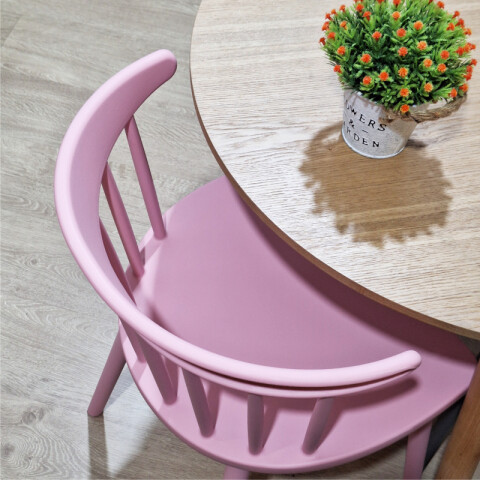 Silla Estilo Curve Luna con Posabrazos - Rosa Silla Estilo Curve Luna con Posabrazos - Rosa