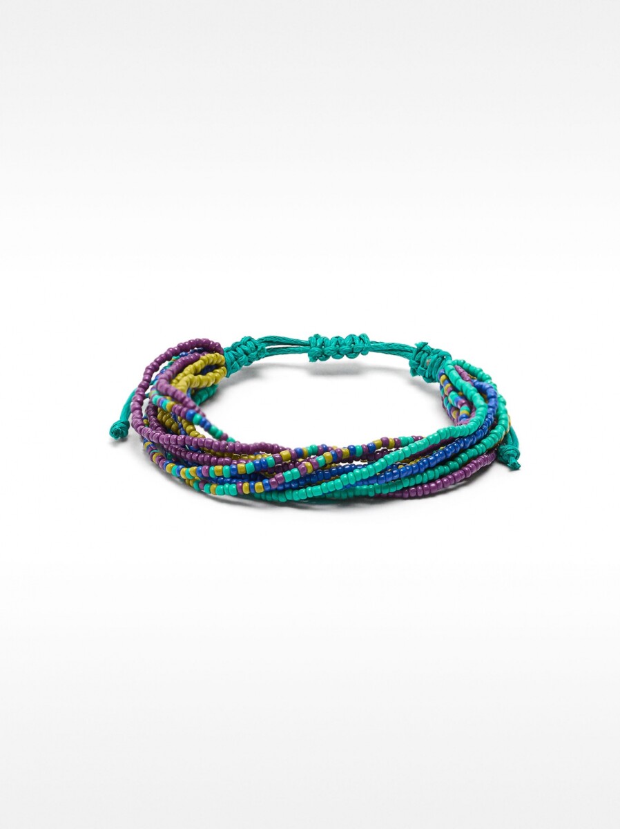 Pulsera Regulable Multicolor Con Abalorios - multicolor 