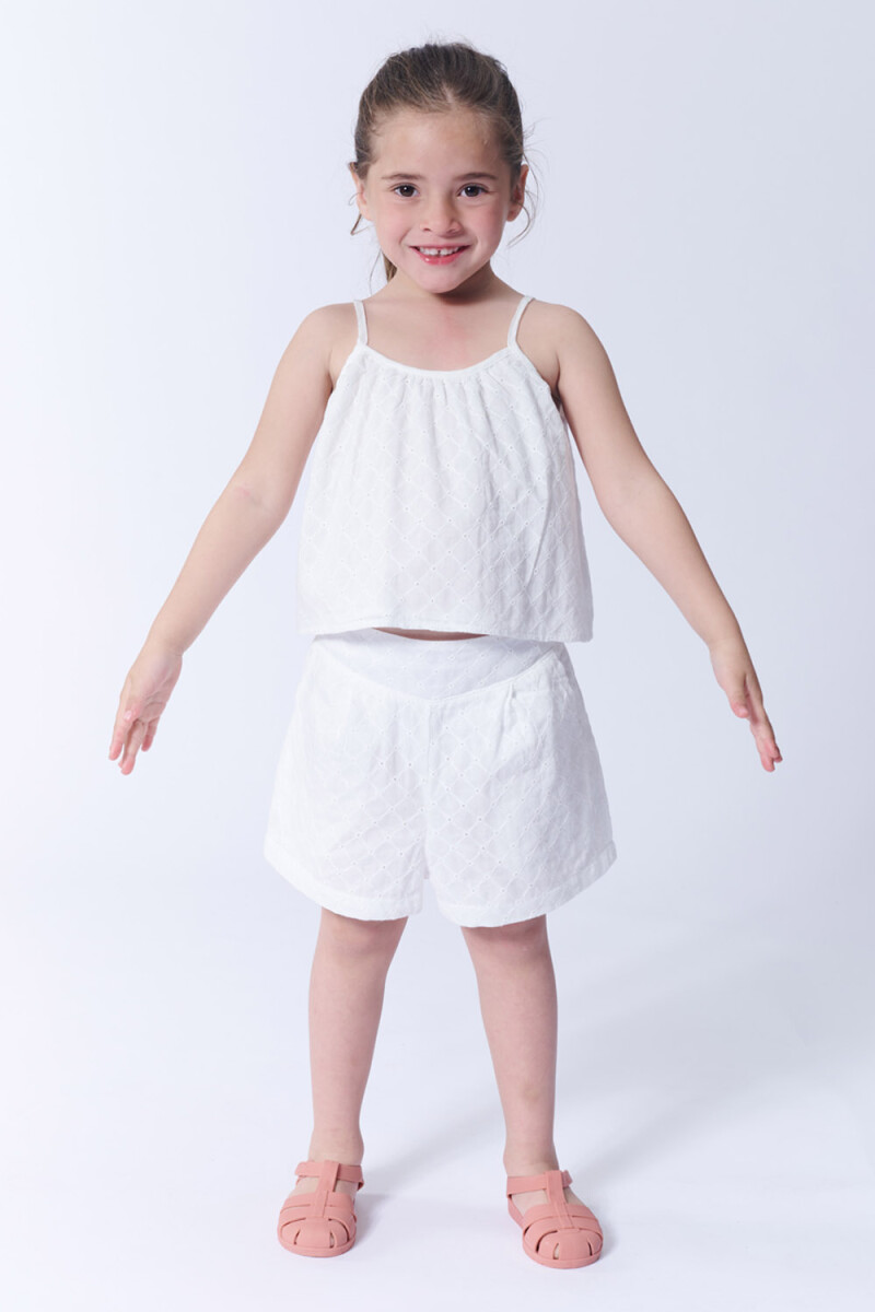 Short borderie Blanco