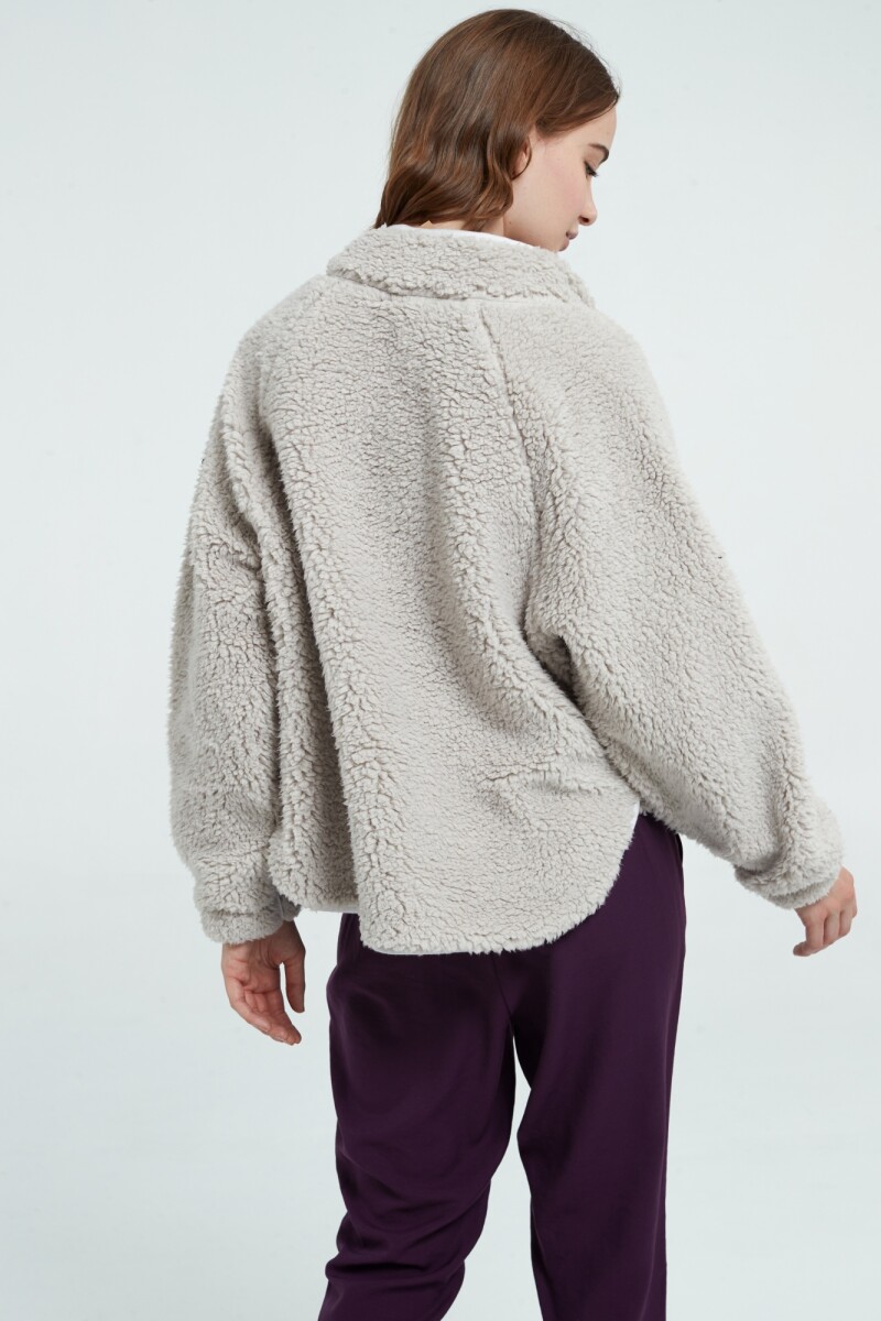 PLUSH SHERPA SNAP PULLOVER Gris
