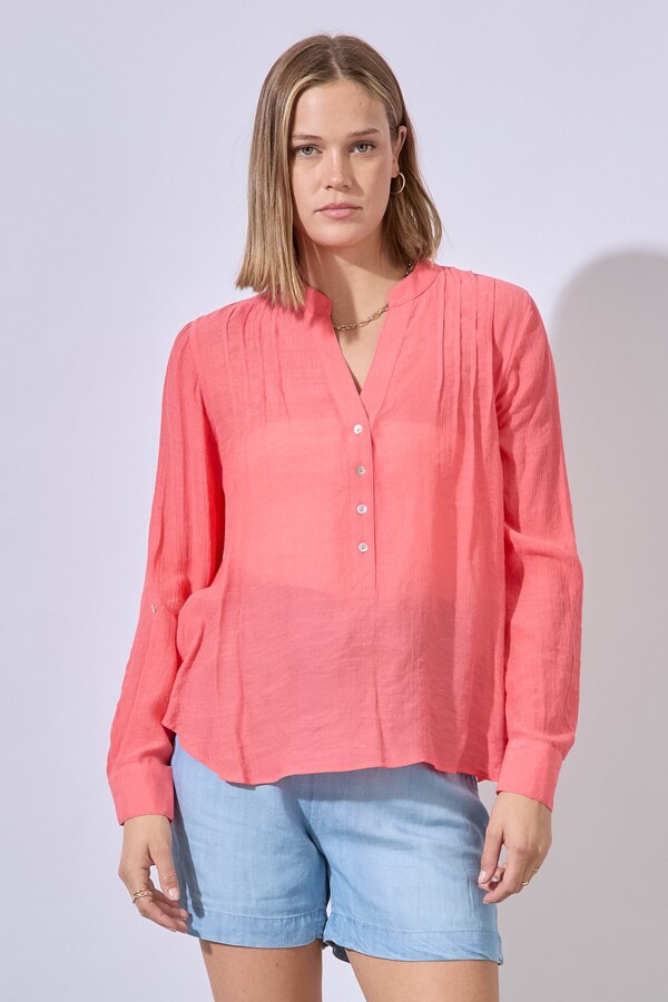 Blusa Plisada CORAL