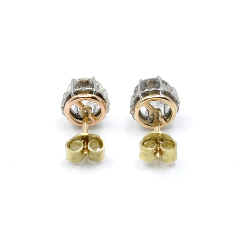 Caravanas Antiguas En Oro 18K Y Brillantes Caravanas Antiguas En Oro 18K Y Brillantes