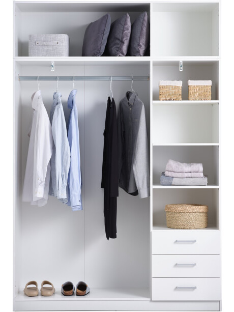 Armario FANDRUP 145x176 3 puertas 3 cajones bl Armario FANDRUP 145x176 3 puertas 3 cajones bl