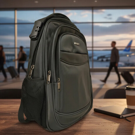 Mochila Sport 18" Para Notebook Candado Integrado Reforzada Gris