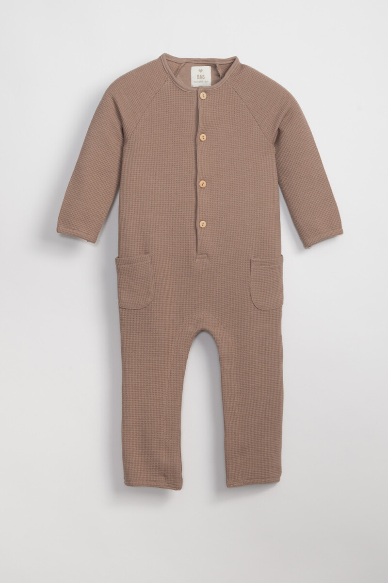 Enterito pijama estampa - Marrón 