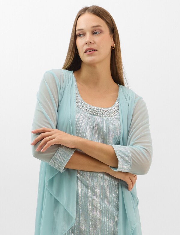 Set Vestido & Chaqueta VERDE AGUA