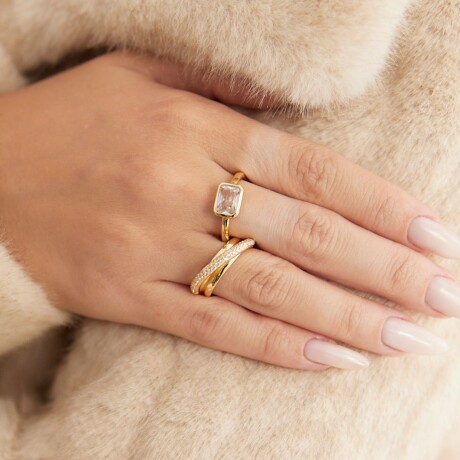 Anillo Absolut White - Plata y Baño de Oro Anillo Absolut White - Plata y Baño de Oro