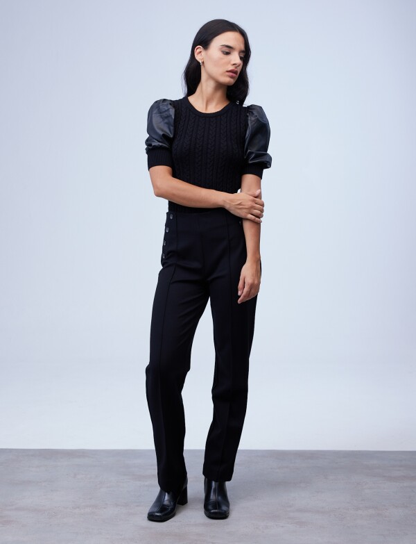 Pantalon Botones NEGRO