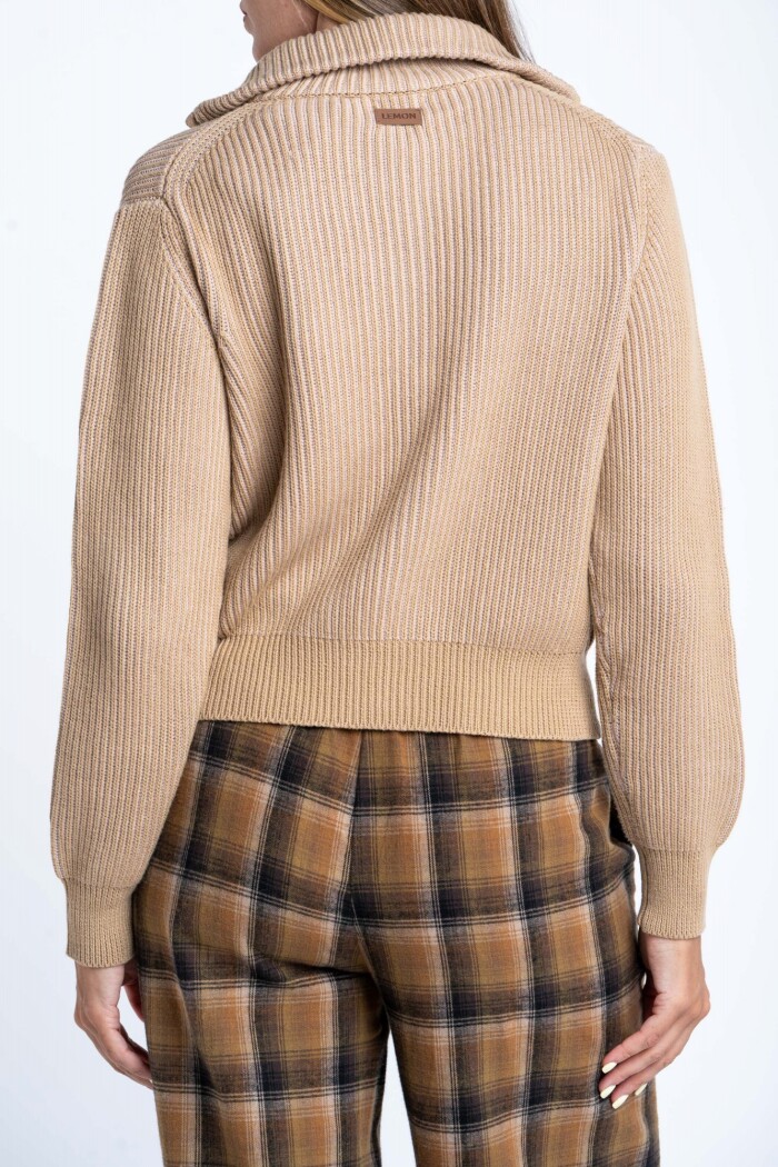 Campera Tejida Algodon Arena