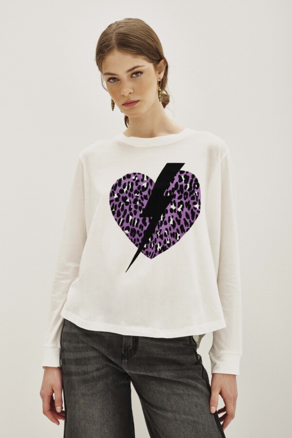Remera Heart Animal Crudo