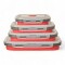 Set X4 Taper Contenedor Silicona Plegables Tapa Plastico Hermetica Rojo