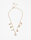 Collares Cortos Con Dijes Collar Corto Multicharms Flores - Dorado