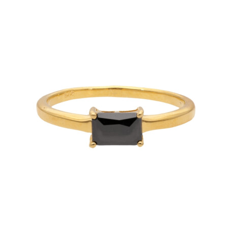 Anillo Karvik solitario de plata 925 bañado en oro 18K 0
