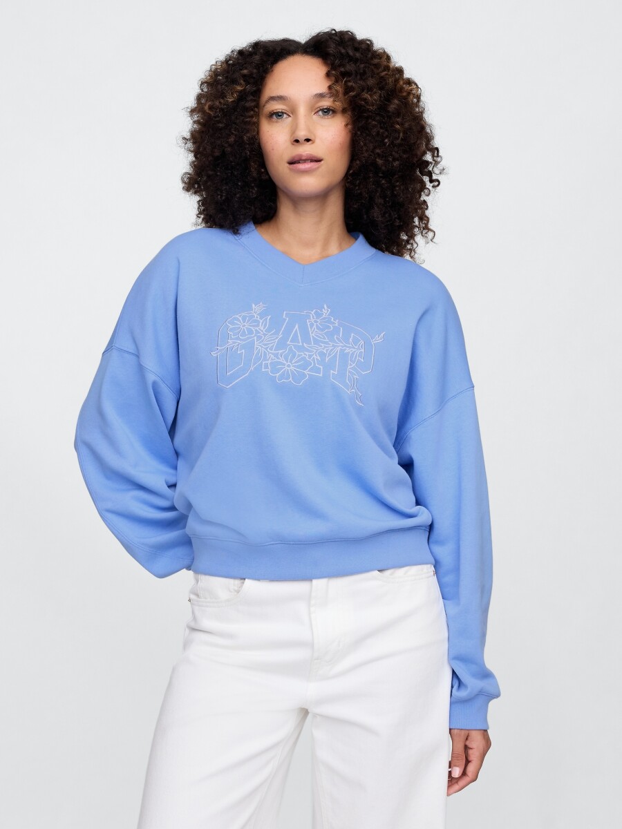 Buzo Deportivo Logo Gap Mujer - Shirting Blue 