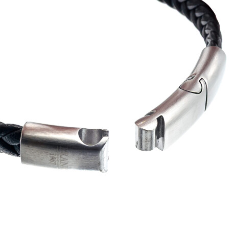Pulsera de cuero y acero, FRANK Pulsera de cuero y acero, FRANK