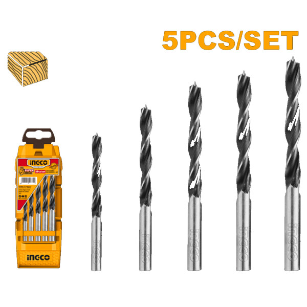 SET 5 MECHAS PARA MADERA INGCO AKD5058 SET 5 MECHAS PARA MADERA INGCO AKD5058
