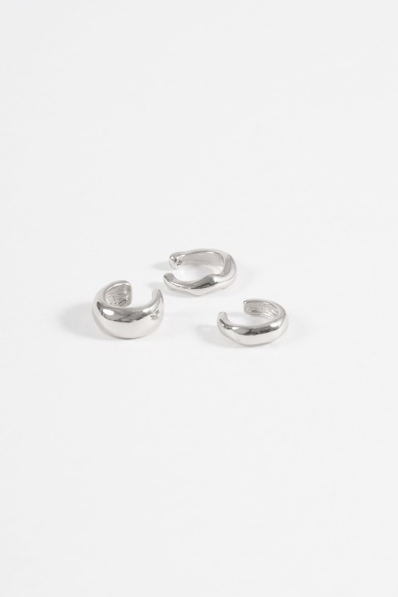 Set de 3 earcuff plateado
