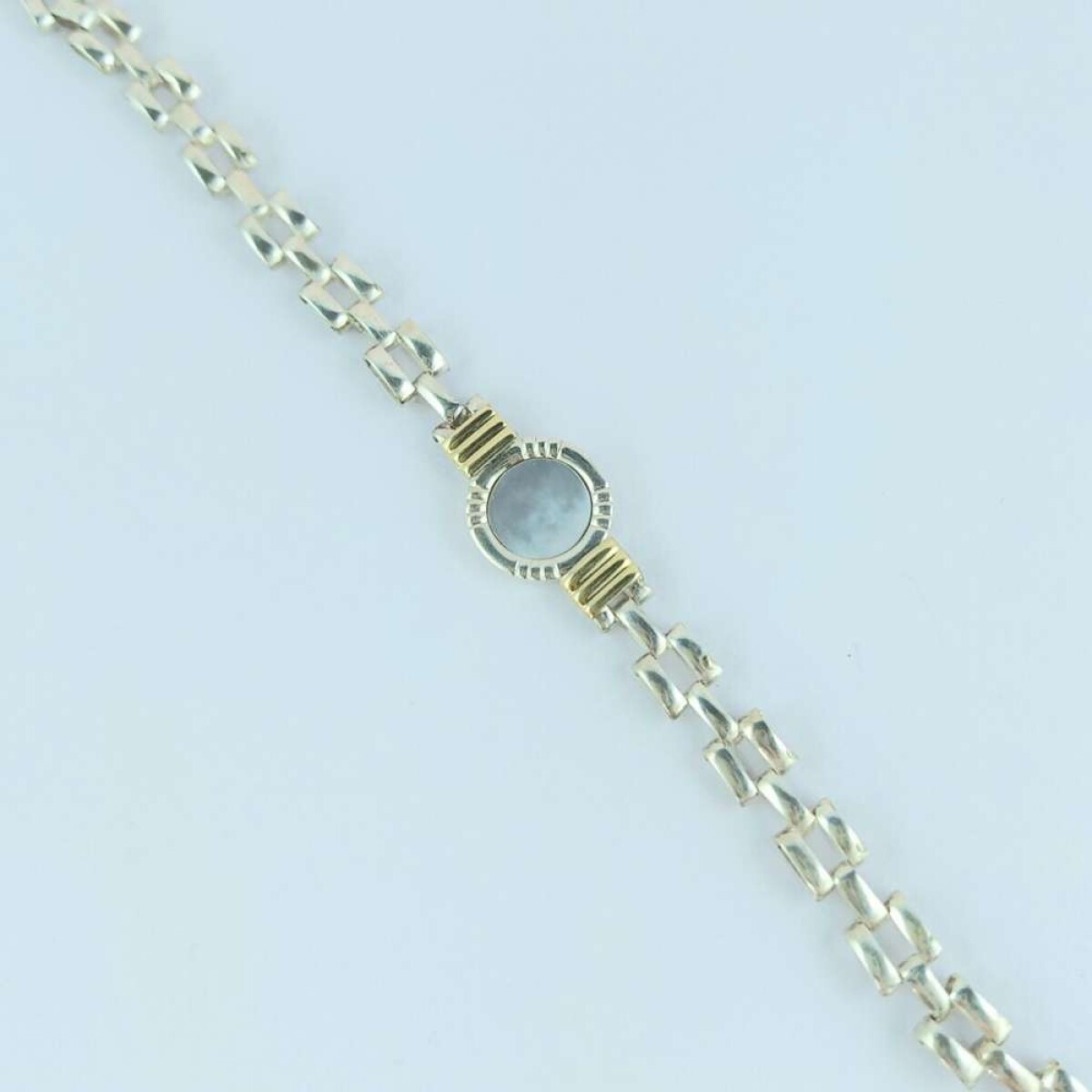 Pulsera de Plata 925 double en Oro 18 ktes y nácar - Nácar 