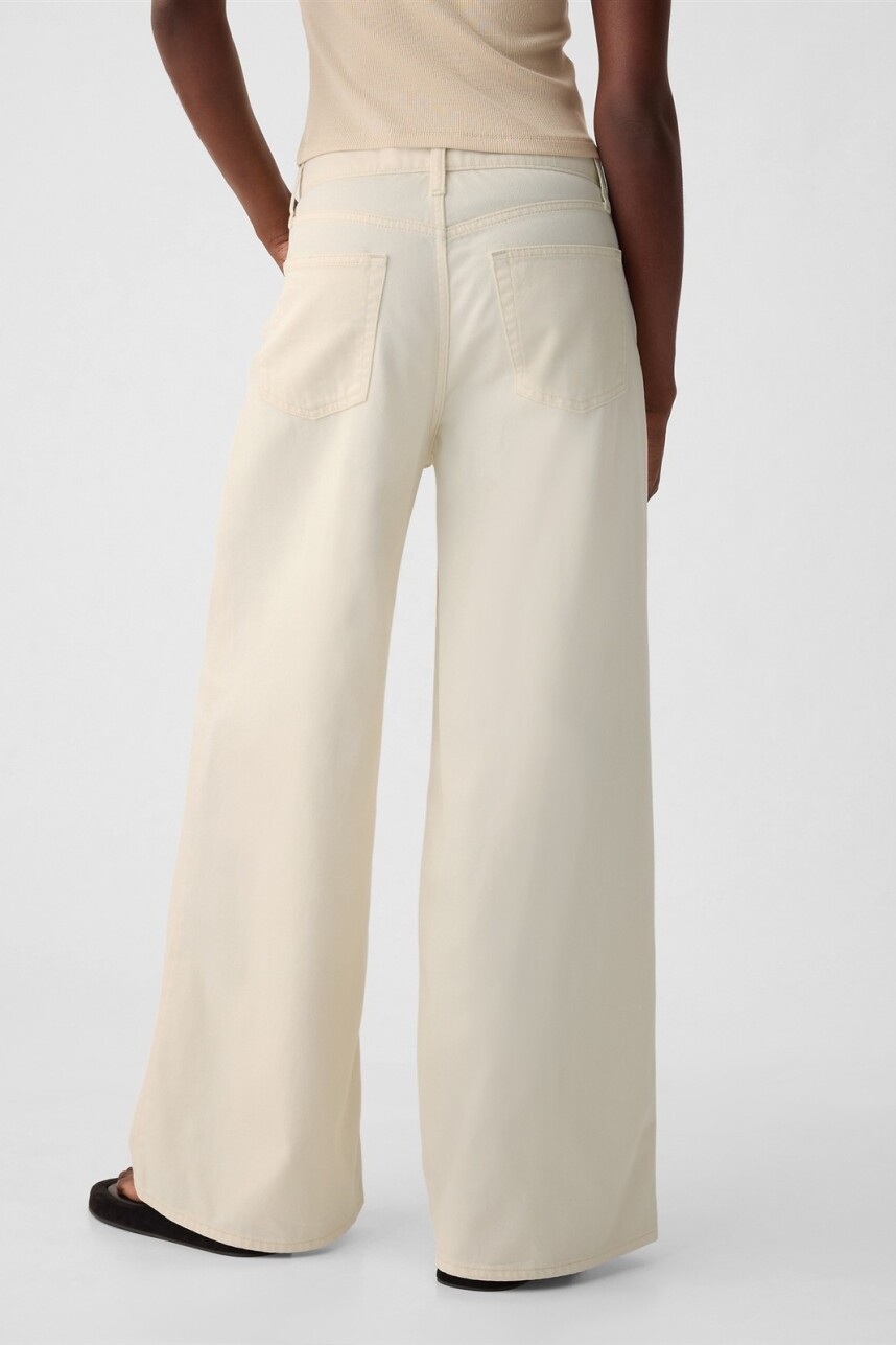 Jean Baggy Mujer Ecru