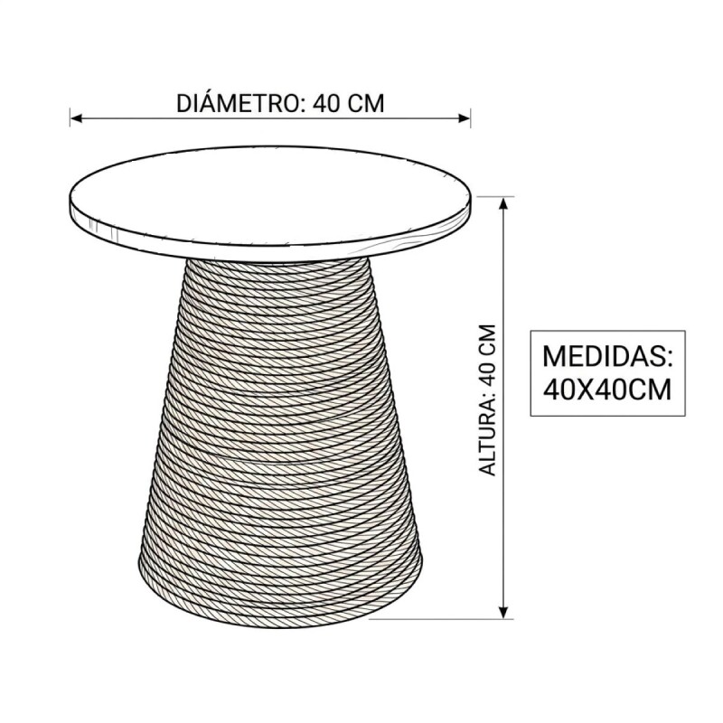 MESA CENTRO MARRON/BEIGE 40X40CM PEQ Unica