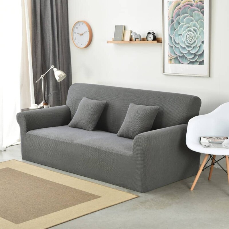 Funda Sillón 4 Cuerpo Lisa gris