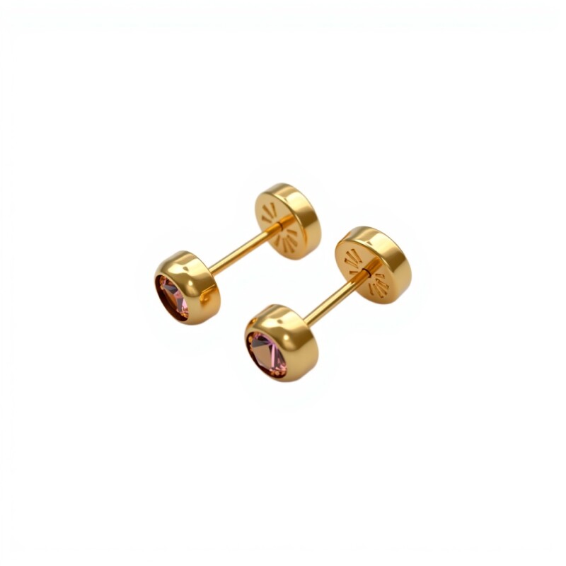 Abridores Punto de luz-Oro 18k-Piedra Zirconia-AB9531 conpiedra